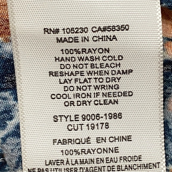 Current Elliott Blue Orange Floral Peplum Cami Tank Top Size 0 - Picture 9 of 10